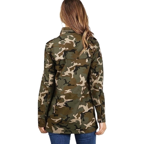 Love Tree | Women's Cargo Parka Camouflage Print Jacket (Size Medium) - Picture 16 of 16